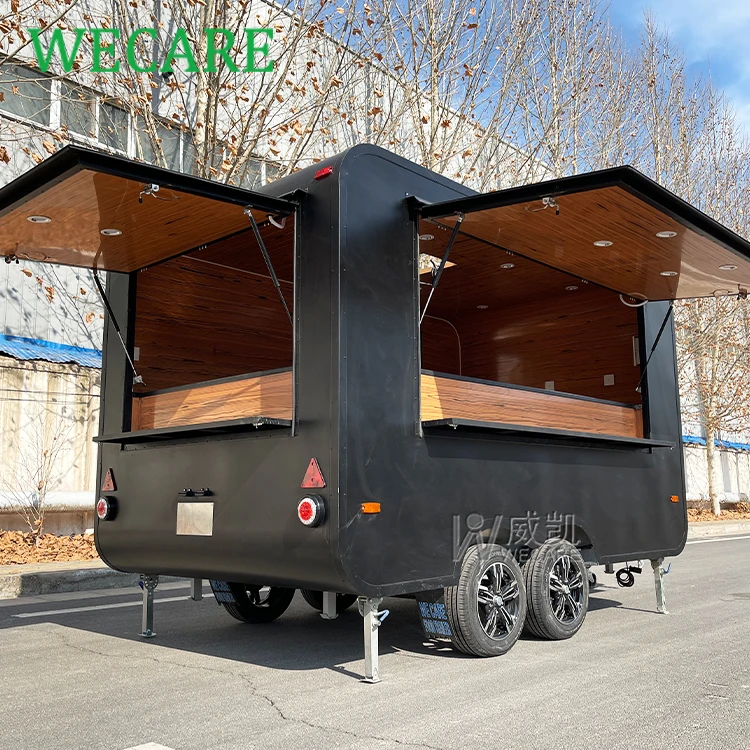 WECARE Outdoor Mobile Restaurant Bar Trailers Coffee Tea Shop Truck Hot Dog Taco Churros Shawarma Food Trailers Fully Equipped
