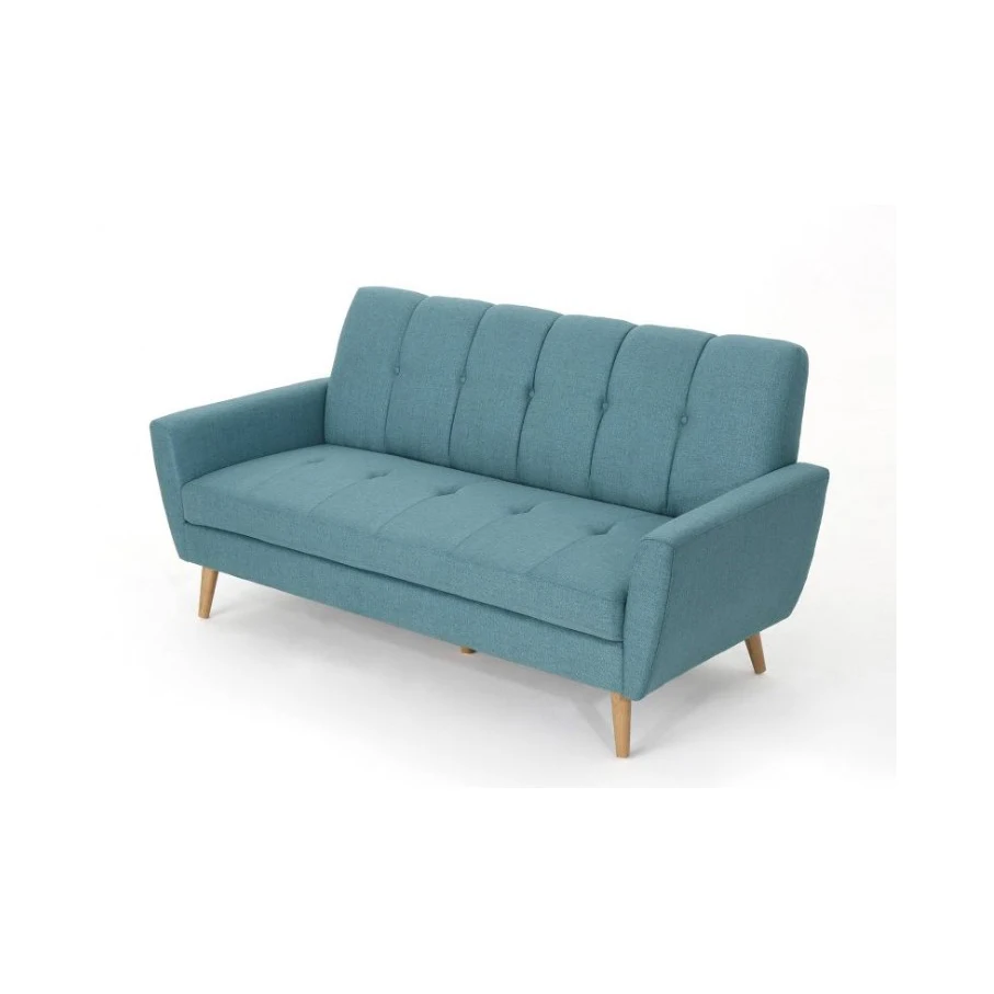 Modern Double Seat Upholstered Sofa  Wooden Bench Seating Chair Sofa Restaurant Home Cafe Hotel Lobby Sofa