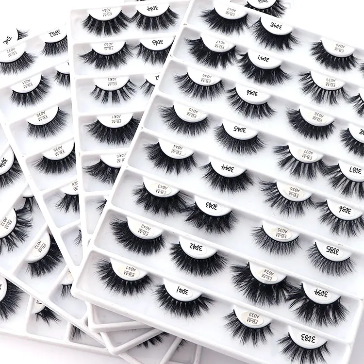  Wholeasle Fluffy 3d 25 mm Eyelaash 18mm Wispy 100% Real Mink Eyelashes Private Label Thick Full Strip