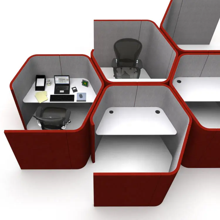 High Wall Office Working Desk Soundproof Panels Protect Private Partition