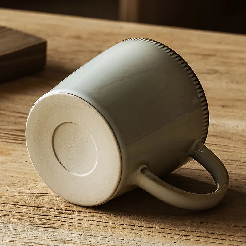 Factory 400ml Ceramic Glaze Retro Design Coffee Milk Cup Ceramic Mug