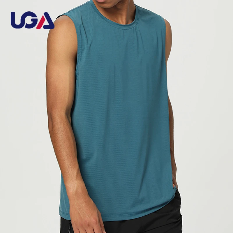 Wholesale Male Running Singlet Nylon Private Label Mens Sleeveless Workout Shirts Plus Size Fitness Gym Shirt Tank Top