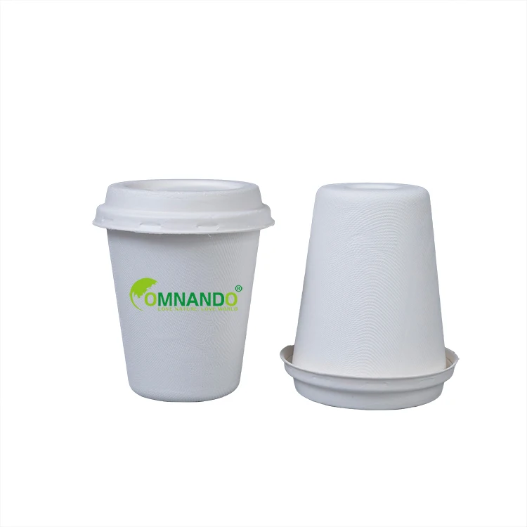 Printing logo pape coffee cup company customized eco-friendly sugarcane pulp cups