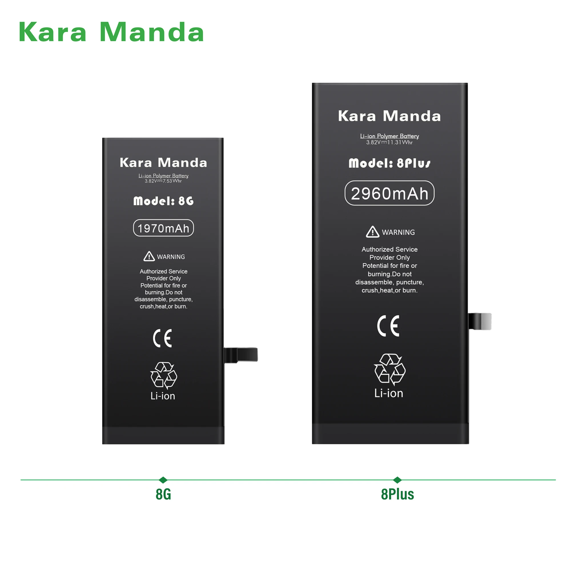 Kara Manda Cell Phone Battery Rechargeable Battery for iPhone 5 5s Se 6 6s 7 8 Plus X Xr Xs 11 12 Pro Max Se2 Mobile Battery
