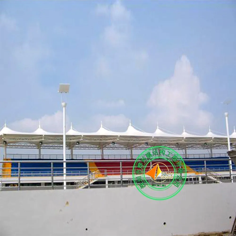 School Stand Sunshade Sports Stadium PVDF Tent Membrane Structure Architecture Tensile Membrane