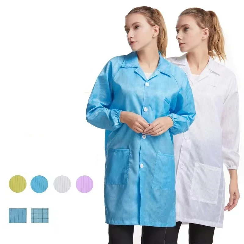 Mass Supply OEM High Quality Promotional Price for Women Work Uniforms Men Factory Overalls ESD Smock