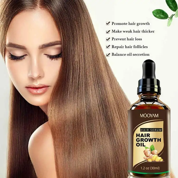 30ml Hair Loss Treatment Growth Oil Natural Hair Growth Essence Organic 7 Days Ginger Germinal Oil for Man Woman