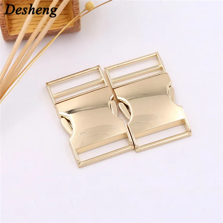 32MM double belt release buckle metal adjusting coupler insert curved buckle