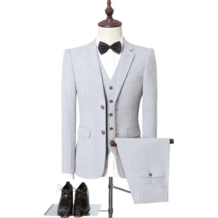 Custom European style formal mens suit three pieces set with high quality