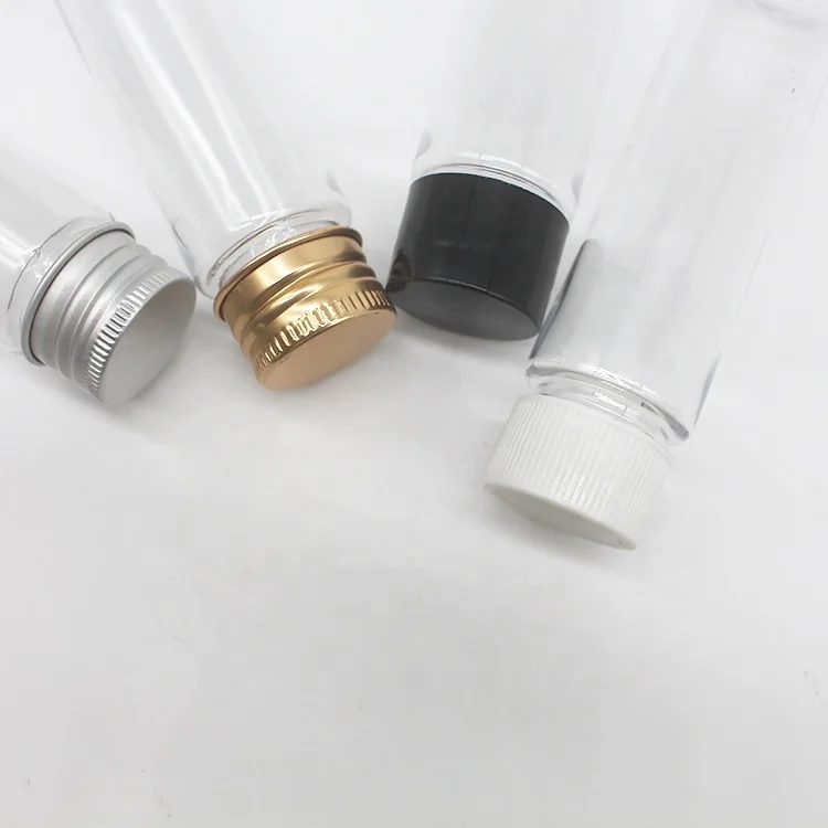 flat bottom test tube with gold color aluminum top,plastic cap custom capacity