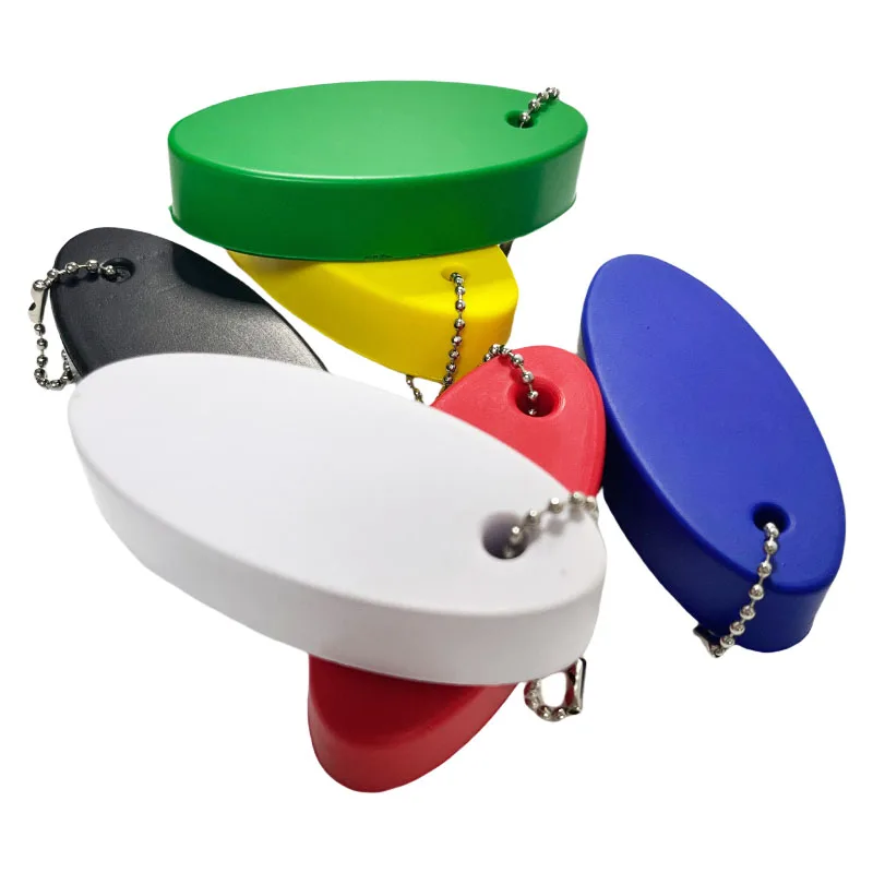 Promotion Gift Custom Logo PU Foam Floating Keychain Oval Shape Floatable Keyring EVA Keychain