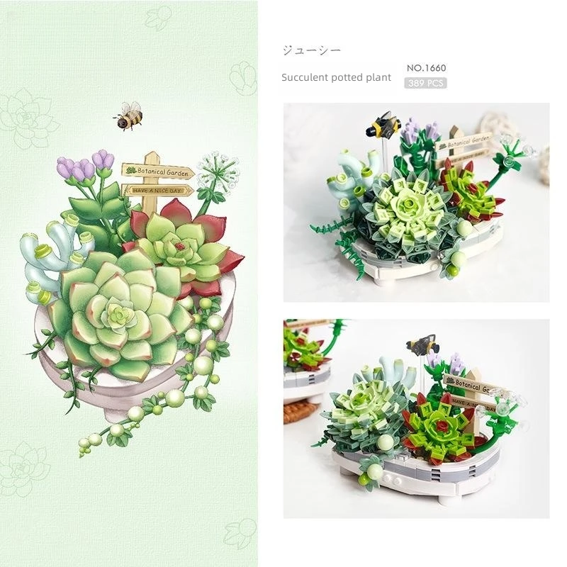 LOZ Cherry Blossom Tree Building Block Sets Tree House Bricks Micro  Assembling Sakura potted model mini blocks