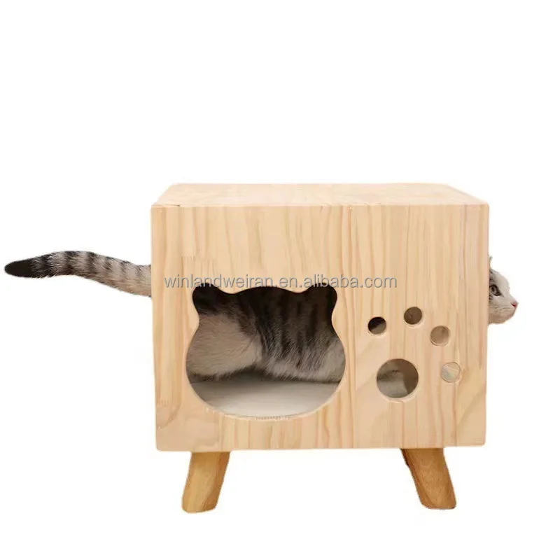 Hot Selling Multi-Function Bedroom Pet Furniture Small Indoor Wood Cat House