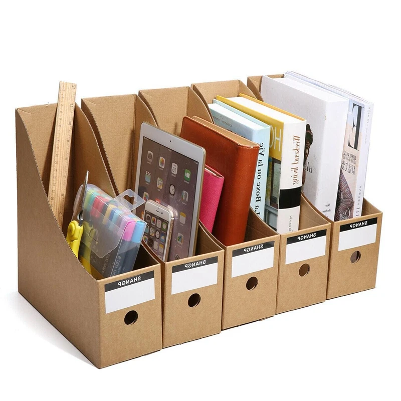 Custom Parts Box Carton Tray Folding File Storage Box Folder Kraft White Open Top Corrugated Bin Boxes