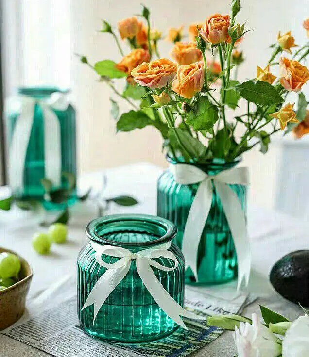 Современная стеклянная Цветочная ваза с индивидуальным принтом, фабричное производство, оптовая продажа