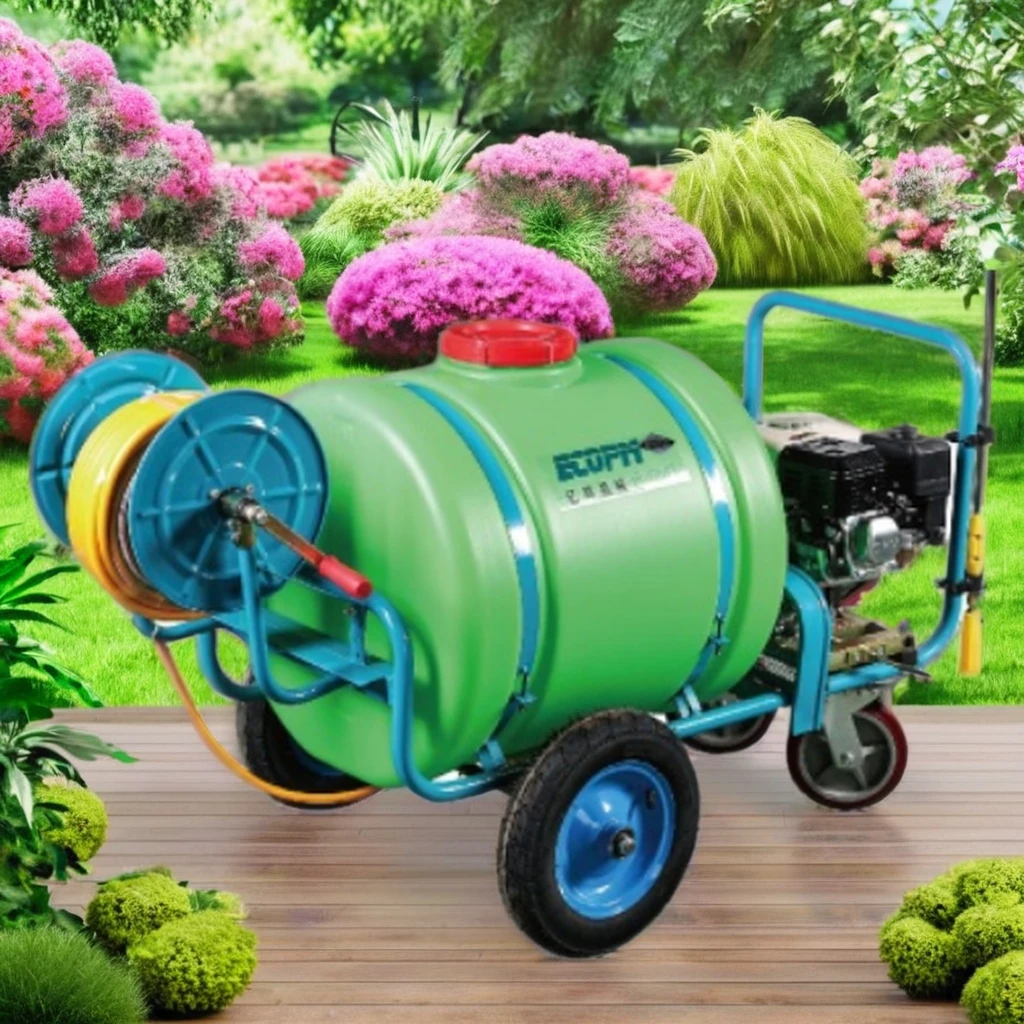 160L Portable Fog Machine 5.5 HP Gasoline Engine Range Four-Wheeled Trolley Hand Push High Pressure Drug sprayer for agricult