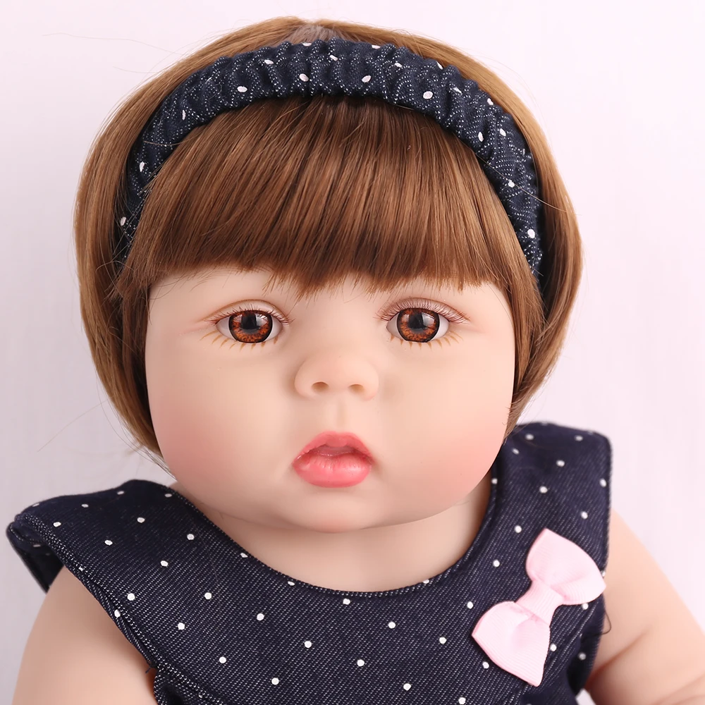Full Silicone 22inch 55cm Reborn Baby Dolls Lifelike Bebe Realistic Lifelike Menina Kid Boneca Toy lol Grils Gift Cute Toddler