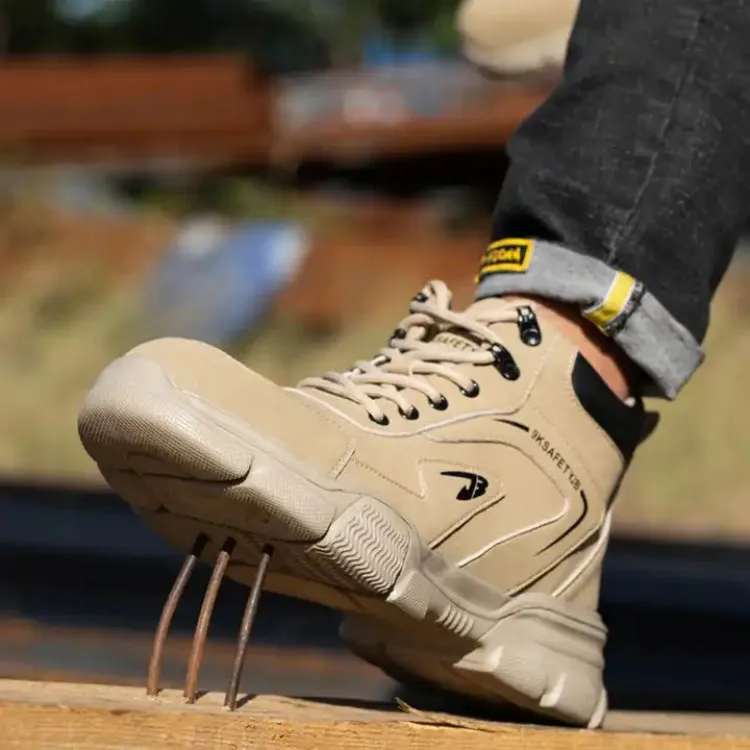 SAFENDER Water Resistant Work Non Slip Safety Shoes Steel Toe Construction Work Shoes Lightweight