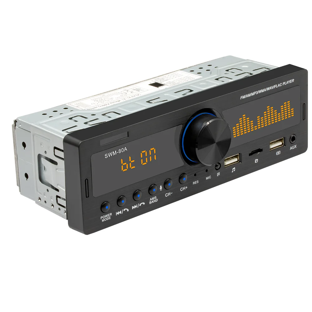 model 80A 7388 HIGH power universal one 1 din car radio mp3 player with BT AM FM USB AUX