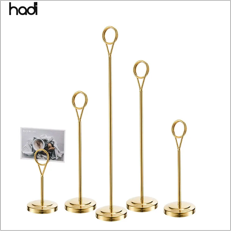 High Quality Modern Gold U-Shaped Stainless Steel Card Buffet Tag Holder for Wedding Parties and Hotel Table Number Stands Sale