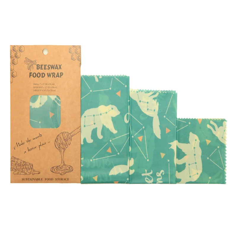 Beeswax Wrap Assorted 5 Packs, Eco Friendly Reusable Food Wraps, Biodegradable, Sustainable Plastic Free Food Storage