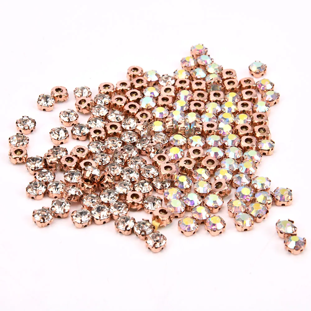 Wholesale Algeria 3D/4D Glass Stone SS35 SS45 SS40  Sew On Rhinestone for DIY Decoration Clothing