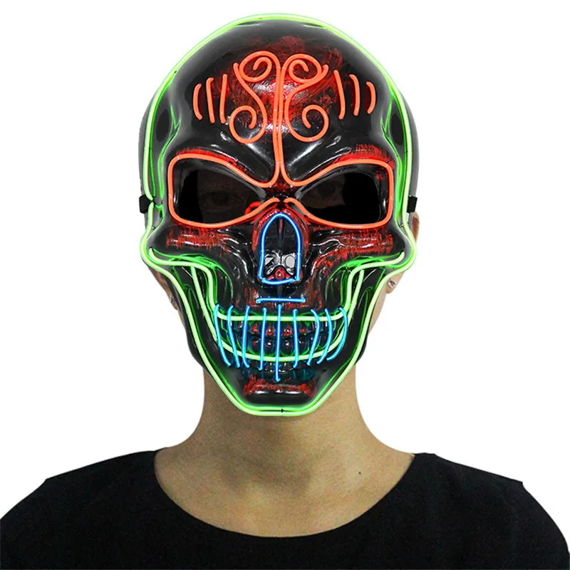 New product Custom design light up EL FACE Mask led reactive EL Mask  rave party event festival FACE mask
