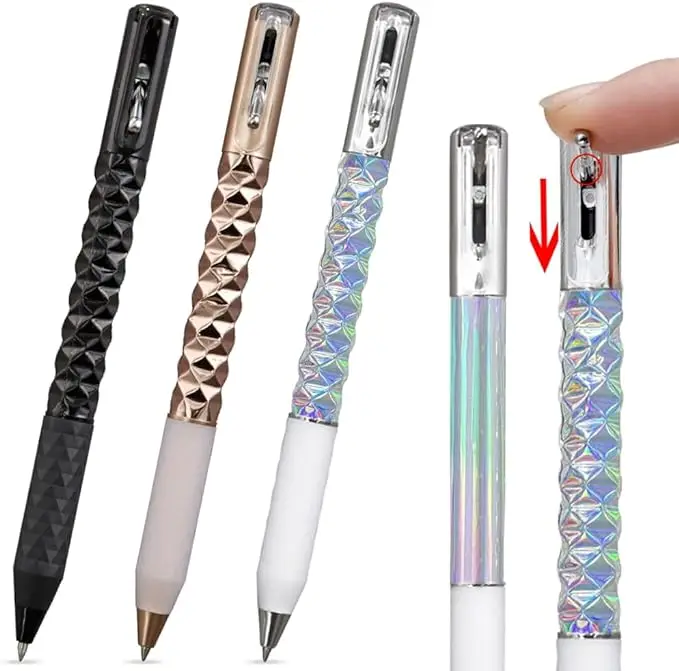 new Diamond shaped geometric deformation decompression pen trend push extendable ballpoint pen creative stationery for students