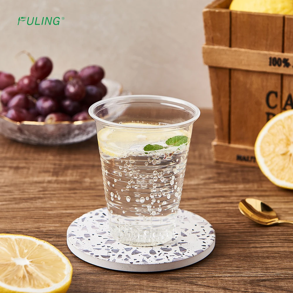 FULING Wholesale 7 oz Clear Plastic Cups Disposable Cold Drinking Water Cups