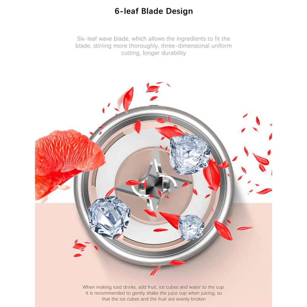 New Portable Electric Juicer 400ML Wireless Automatic Multipurpose Mini USB Rechargeable Juice Cup Blender Cut Mixer