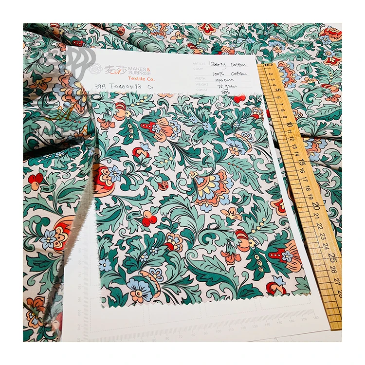 New design Free Design Soft Flower Floral Cotton Fabric Cotton Fabric Liberty Of London Print For Dress Shirt Hat Necktie