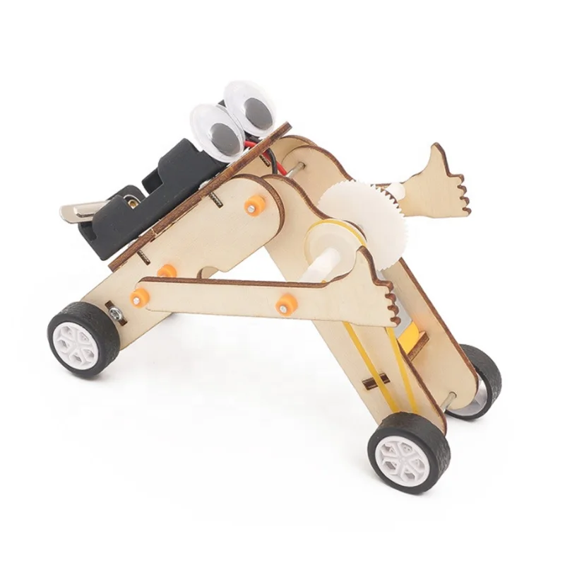 1 Set High Quality Wooden DIY Experiment Robot Scientific Movable Physics Toy for Student Education