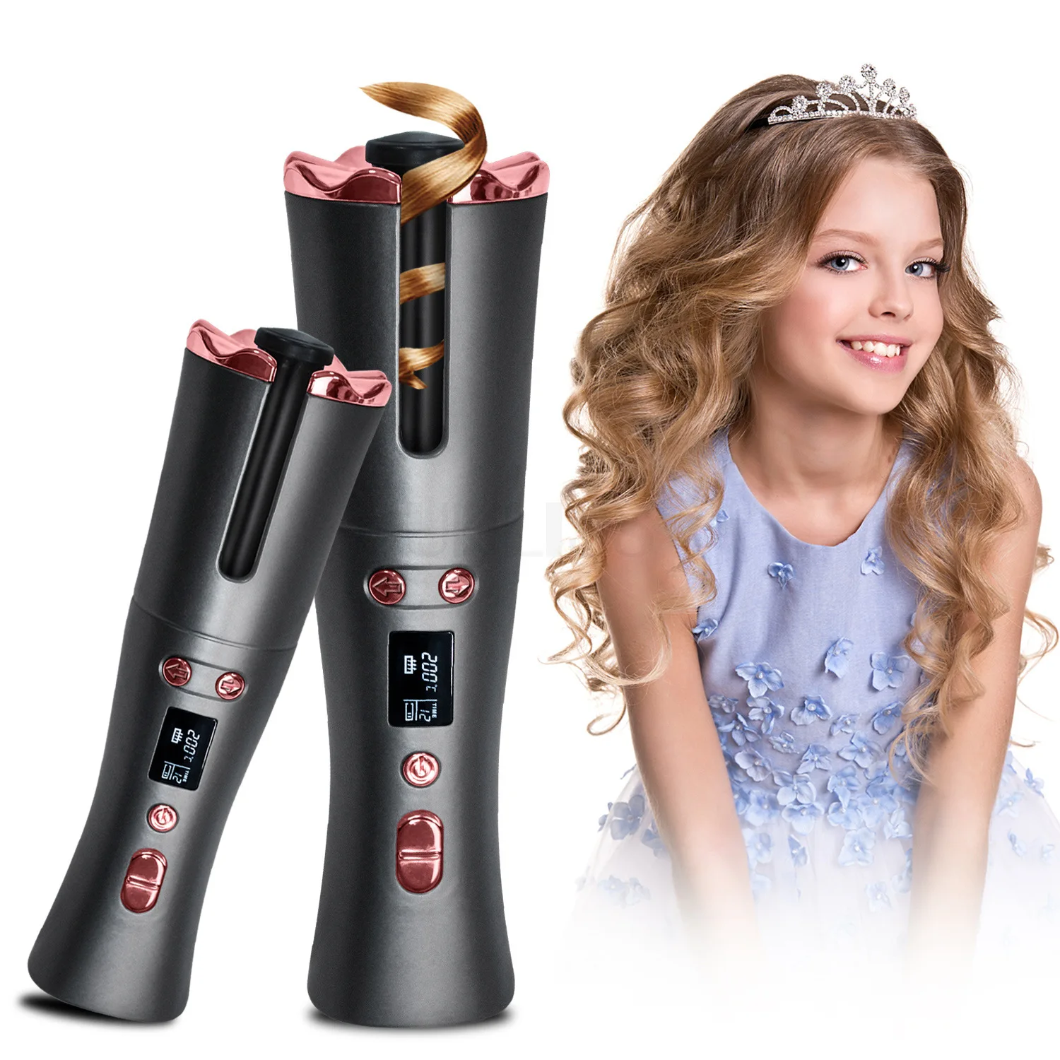 Wireless Hair Curler Automatic Barrel Curling Iron ferro arricciacapelli Portable Rotating Curling Iron for hair