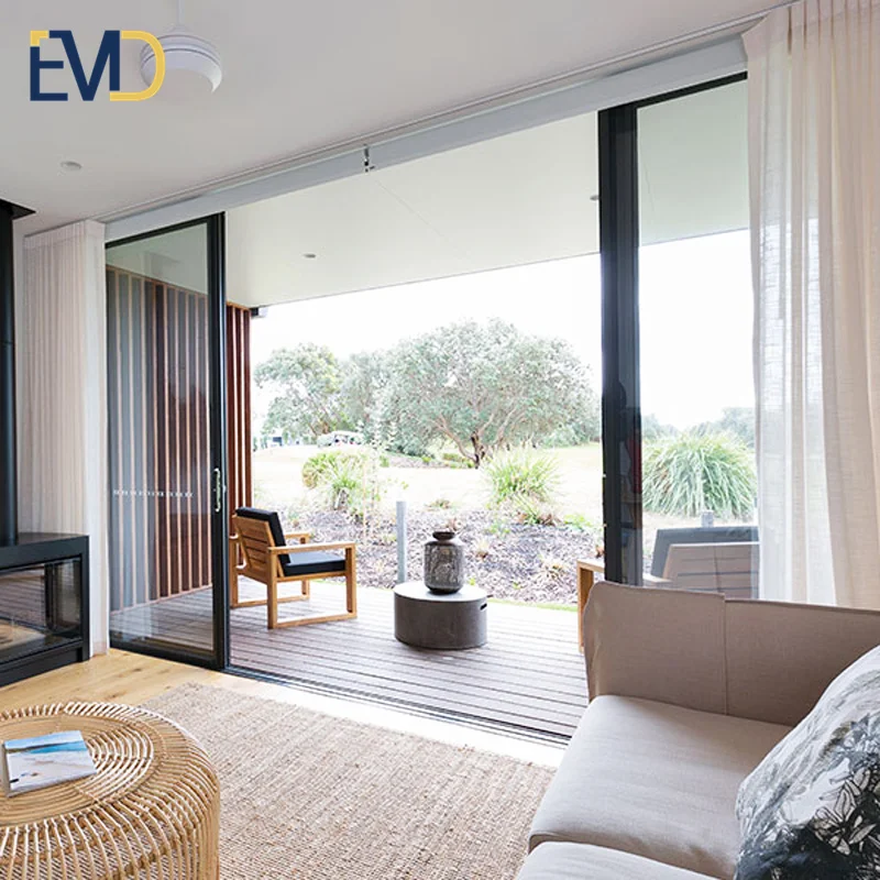 Customized Heavy Duty Aluminium Sliding Door Thermal Break Glass Pocket Finished Exterior for Villas