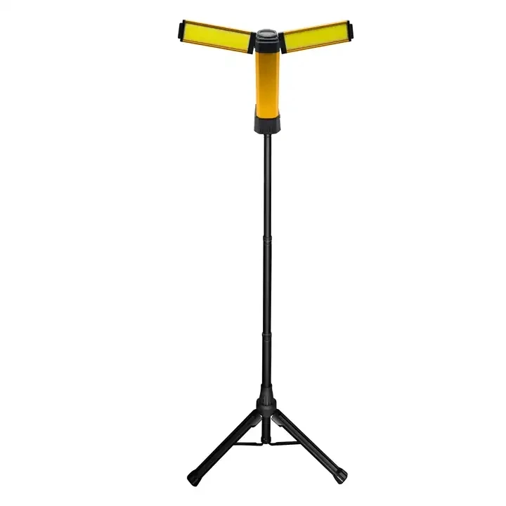 2 Panel 1500Lm  Adjustable Telescoping Tripod Dual-Head Rechargeable LED Work Light