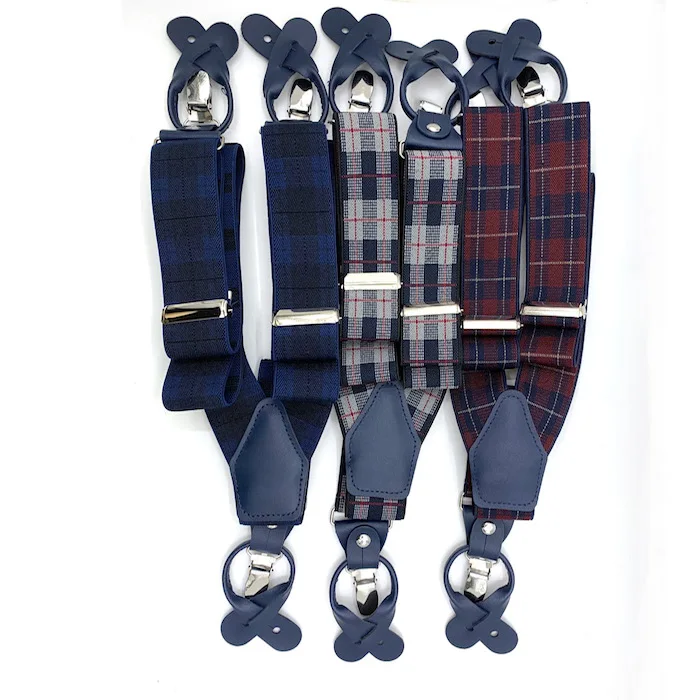 Mens Suspenders Wide Adjustable and Elastic Braces Y Shape with Very Strong Clip