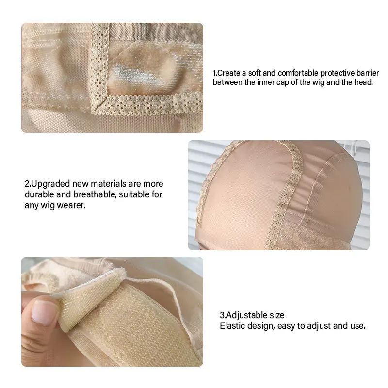 Stretch 4*5 Inch U Part Wig Cap Black Double-Sided Velvet Lace Mesh Breathable Dome Wig Cap for Making Wig