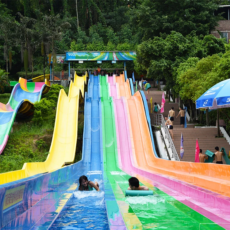 China Factory Supply Popular Water Park Slide Fiberglass Water Slide Rainbow Slide Amusement Playground