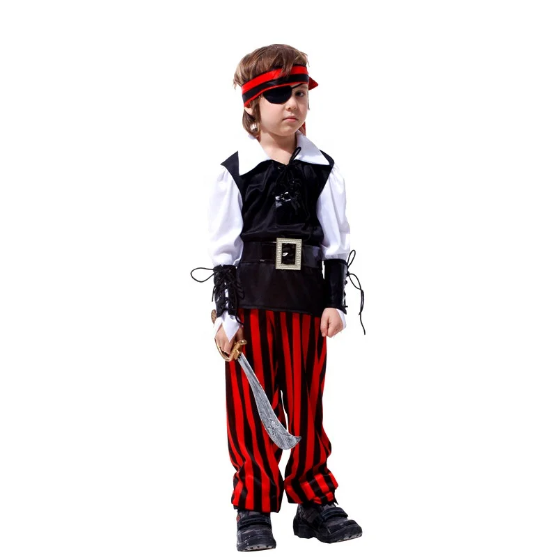 Boy Pirate Dress Up Halloween Costume Masquerade Cosplay Role Play Party Outfit
