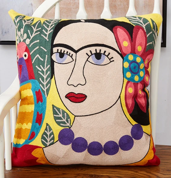 Super beautiful special style wool embroidered sofa cushion