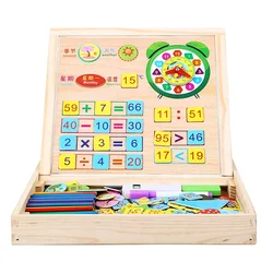 2022 Hot Sale Educational Kids Toy Wonderful Multi-functional Wooden Magnetic Box for Kids Learning Spell Read Write Count