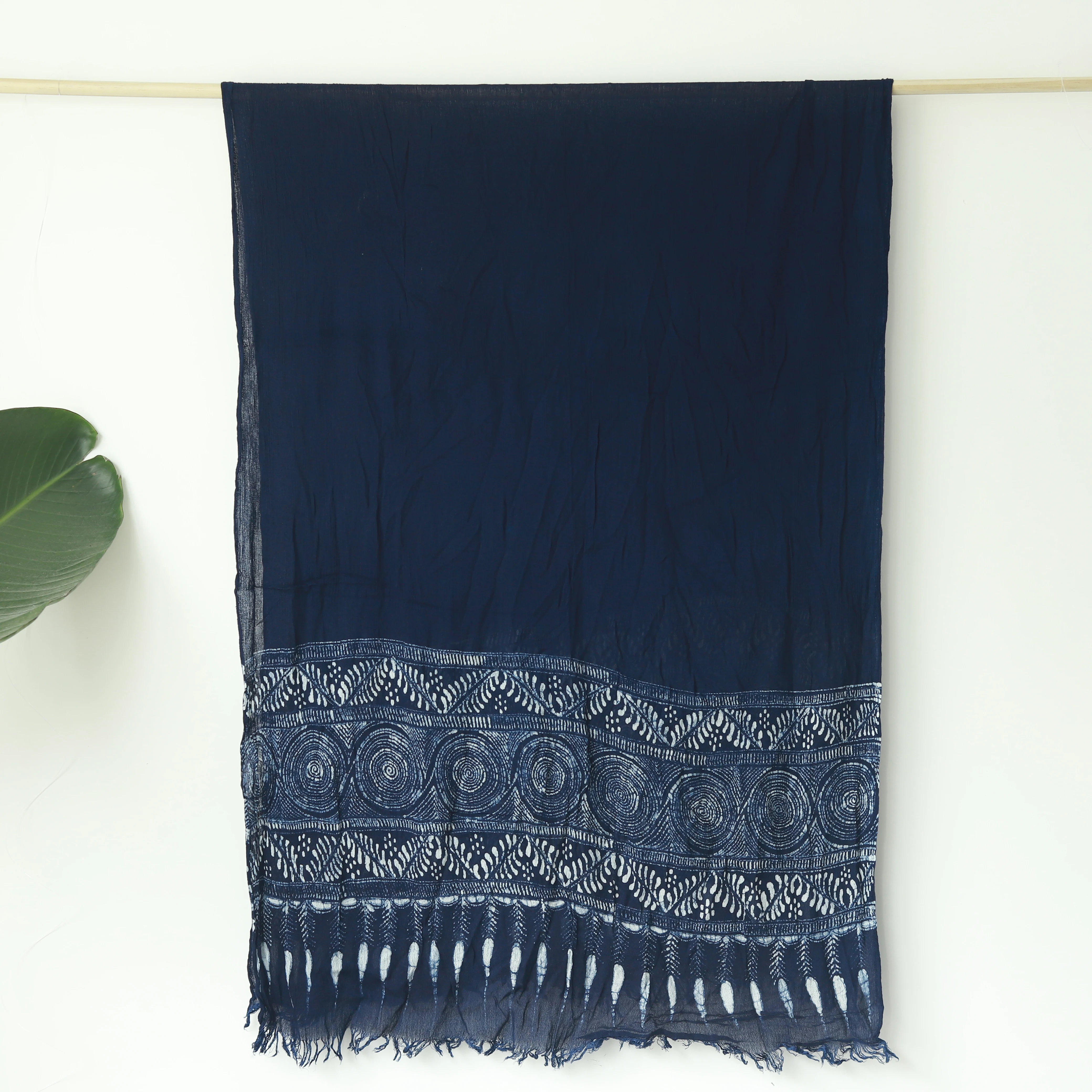 natural handmade indigo dyeing Popular design patterns handmade batik scarf shawl