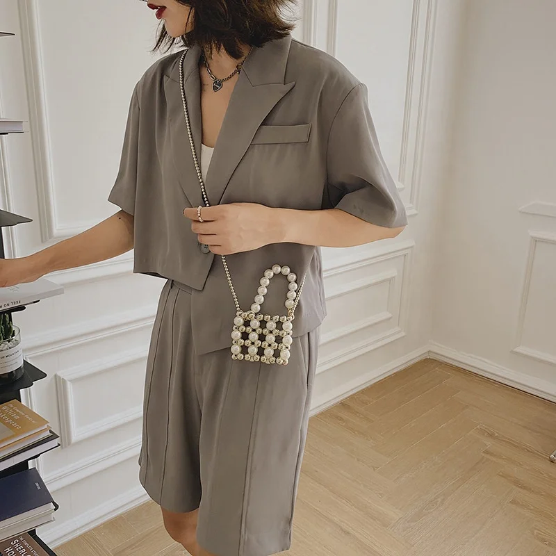 Wholesale New Fashion 2023 Handmade Tiny Tote Bag Mother of Pearl Handbags Small Jelly Ladies Purse Women Pearl Beaded Lady bags