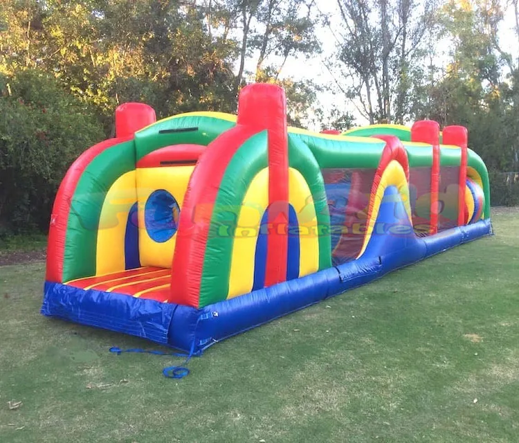 Outdoor funny giant party bounce house jumping castle with slide 44ft deluxe obstacle course