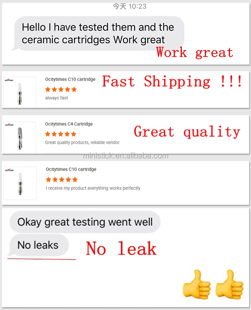 Ocitytimes C10 cbd oil vapourizer 1ml atomizer vape pen smoking device