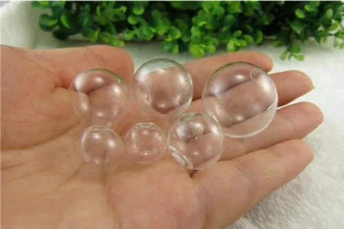 6mm-25mm Mini Empty Glass Ball Bottles Pendant Charms Vials Wish Bottle Clear Globe Bubble Crystal Orbs  Free hats