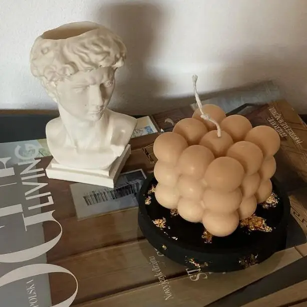 Festival Hot Sale Soy Wax Scented 3D Round Korea Bubble Cube scented candle