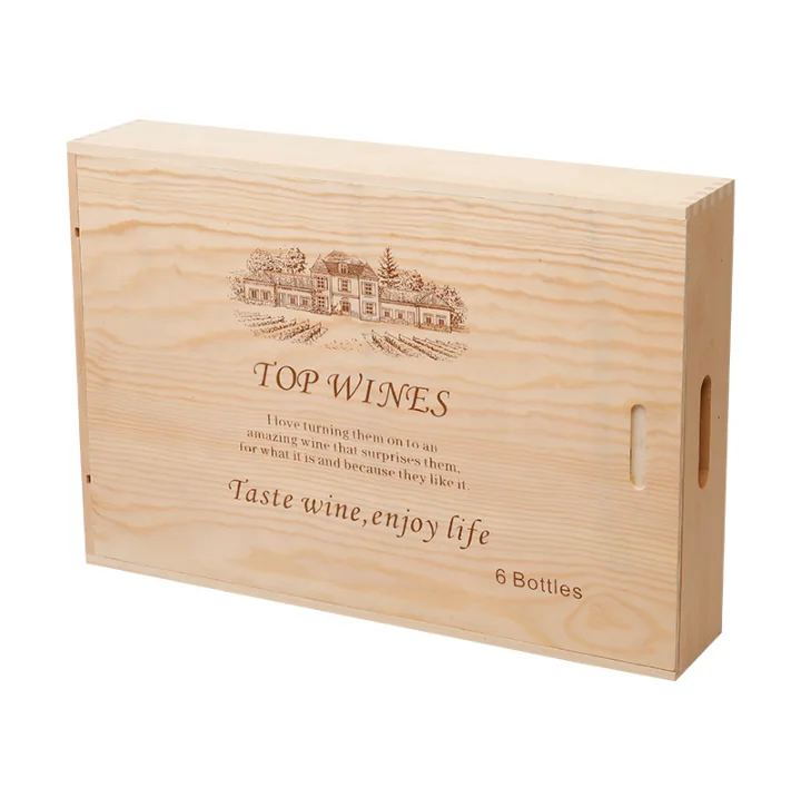
6 bottles wooden box gift box wine wooden box custom 
