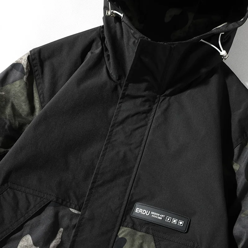 New age season popular logo Lunan Clothing | 2021 han edition loose camouflage jacket male hooded men coat