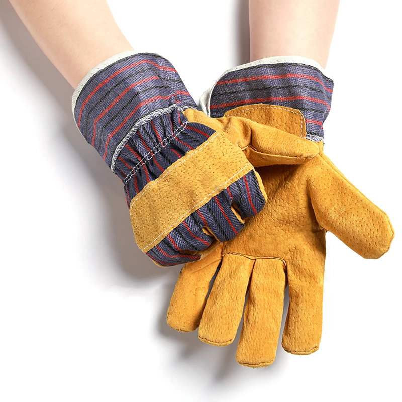 Sunland Wholesale Working Gloves Leather Safety Gloves Cow Split Leather Welding Gloves For Industrial